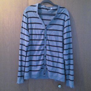 Guess gray and black striped cardigan